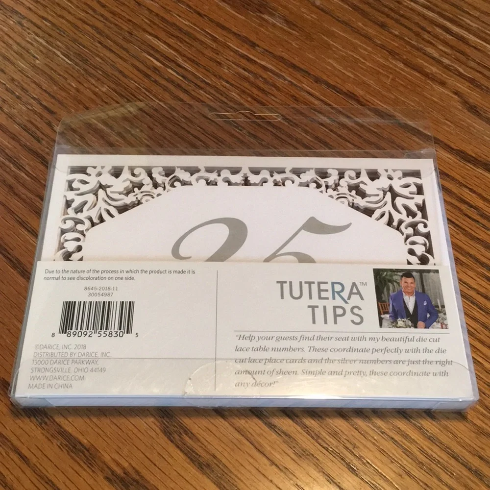 NWT David Tutera Wedding Lace Table Number‎ Cards